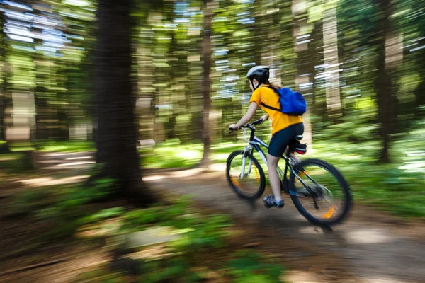 Girl biking — Stock Photo, Image