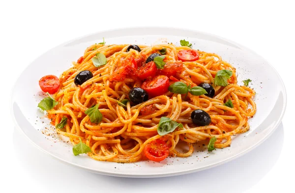 Pasta con carne, salsa de tomate —  Fotos de Stock