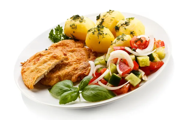 Pork chop and vegetables — Stock Photo, Image