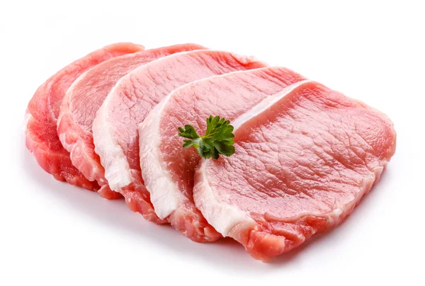 Frische rohe Schweinekoteletts — Stockfoto