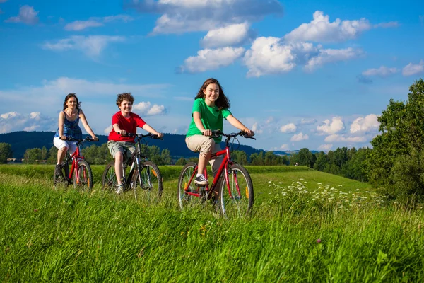 Family biking — Stok fotoğraf