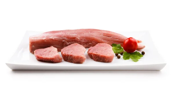 Verse rauwe varkensvlees lendenen — Stockfoto