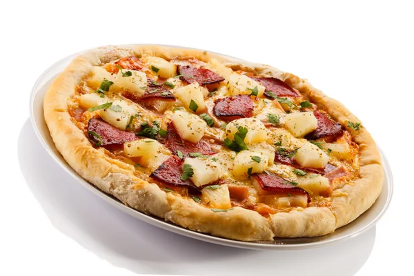 Pizza with pineapple — Stock Photo, Image