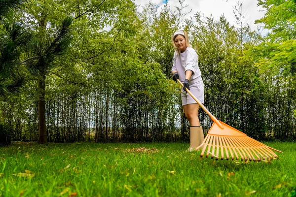 Gardening Woman Working Garden — 스톡 사진