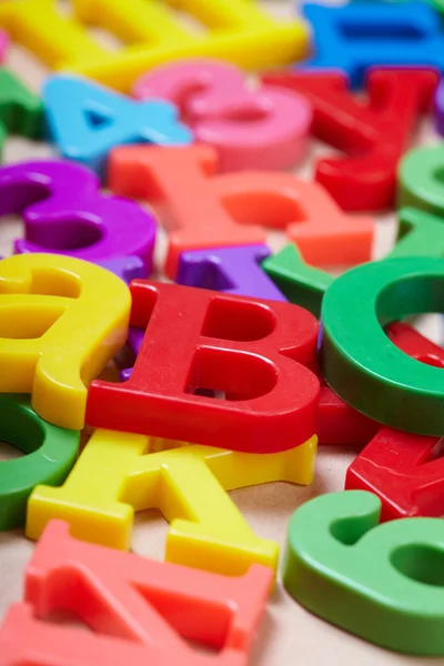 Plastic alphabet letters — Stock Photo, Image