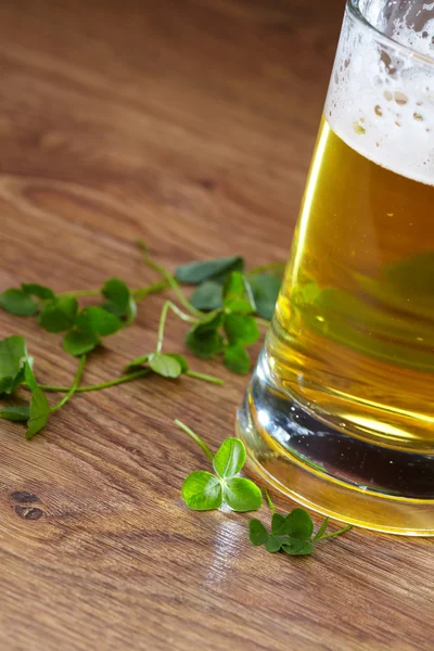 Clover and beer — Stock Photo, Image