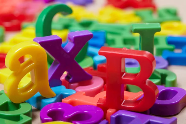 Plastic alphabet letters — Stock Photo, Image