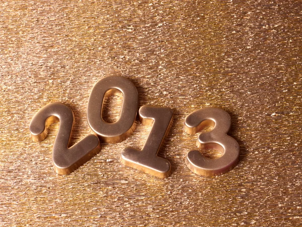 Nuevo año 2013 sobre fondo dorado — Foto de Stock