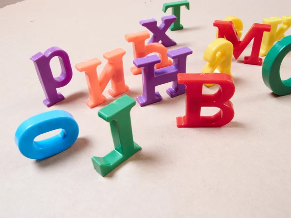 Plastic alphabet letters — Stock Photo, Image