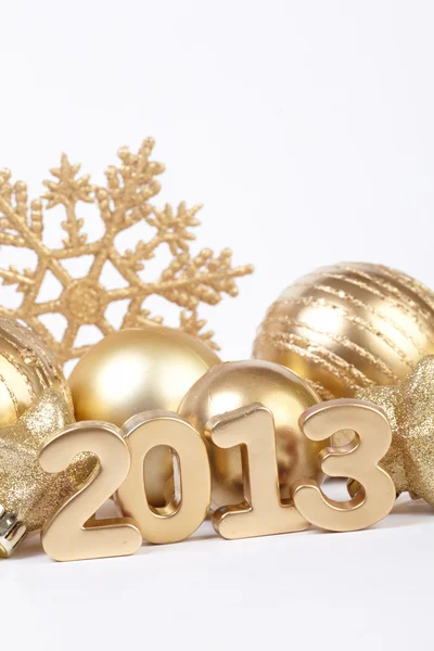 Nuevo año 2013. Decoraciones aisladas en blanco — Foto de Stock