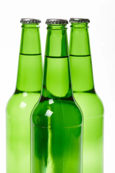 Bottiglie verdi. Da vicino. — Foto Stock