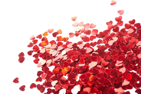 Hjärtan konfetti från lilla röda hjärtan — Stockfoto