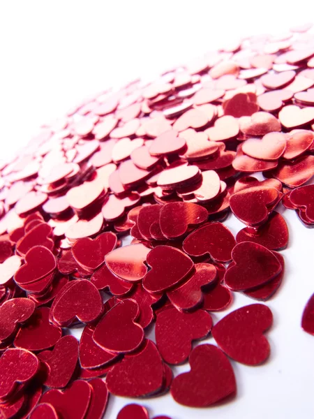 Red hearts confetti — Stock Photo, Image