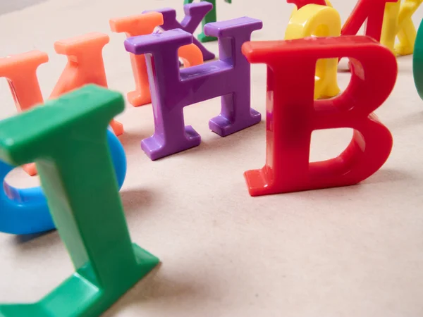 Plastic color alphabet letters — Stock Photo, Image