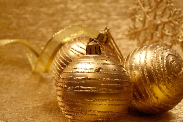 Gold christmas balls Stock Image