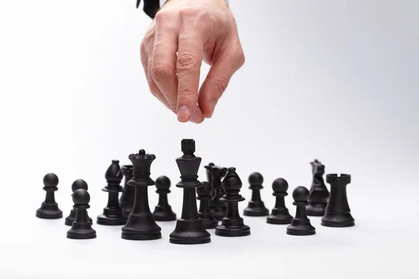 Empresario con ajedrez — Foto de Stock