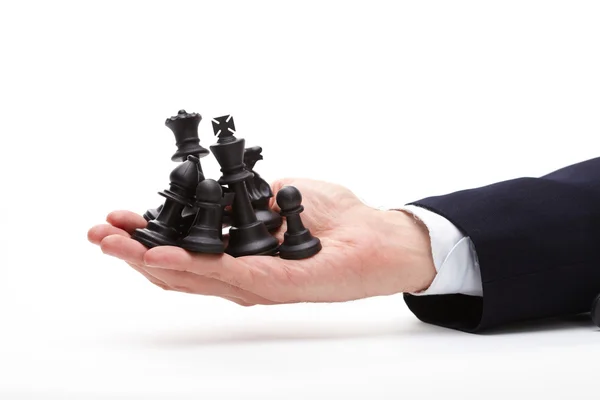 Geschäftsmann mit Schach — Stockfoto