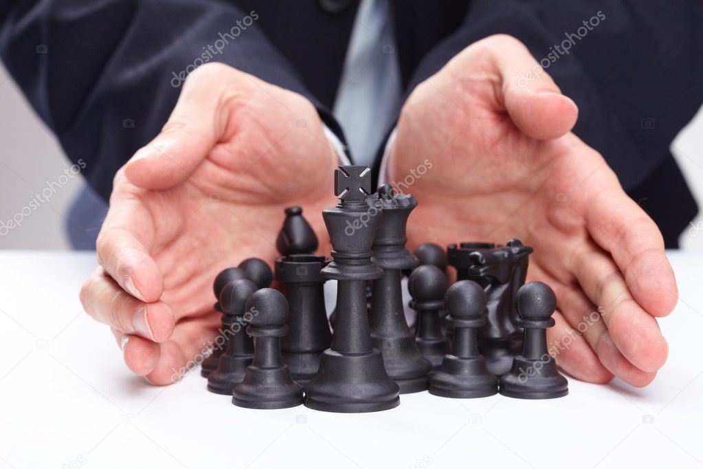 Businessman with chess