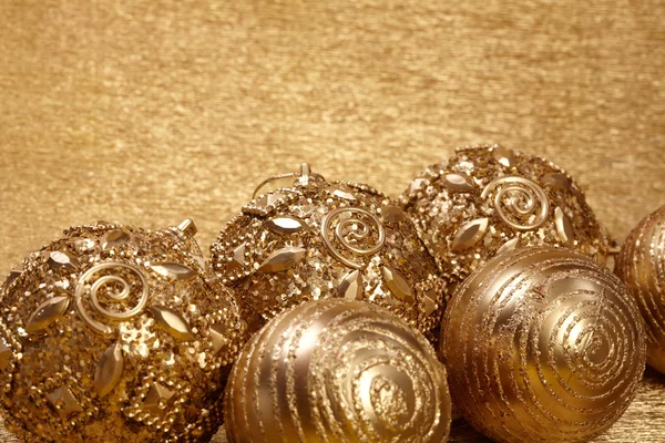 Palle di Natale in oro — Foto Stock