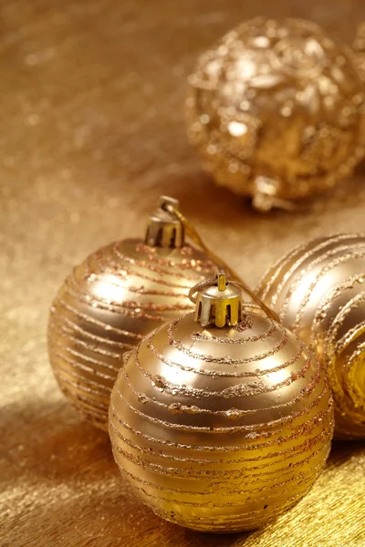 Gold christmas balls — Stock Photo, Image