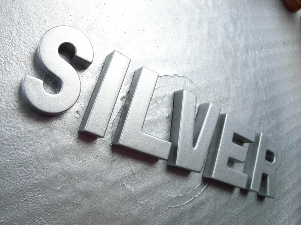 Слово серебро — стоковое фото