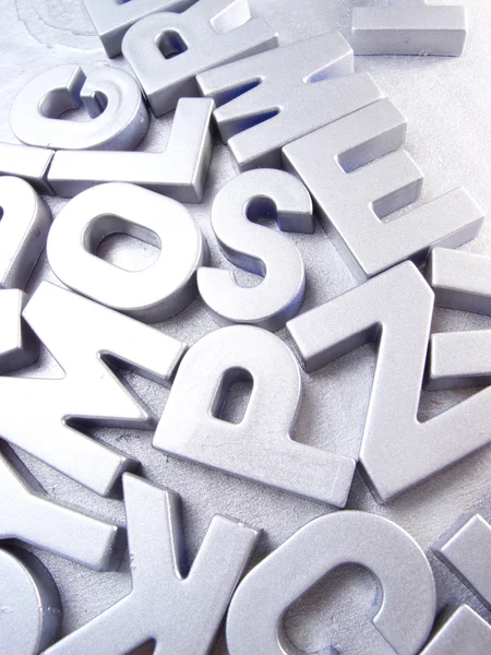 Silver letters — Stock Photo, Image