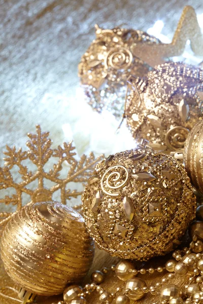 Gold christmas balls — Stock Photo, Image