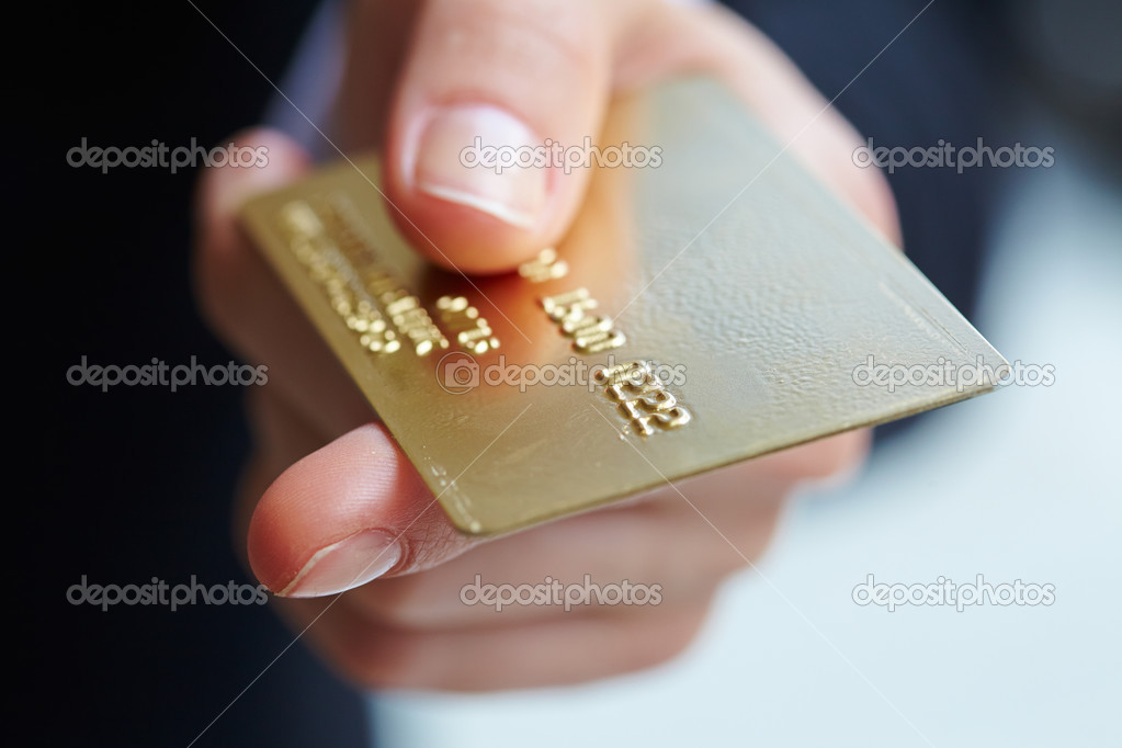 Credit card in the hand