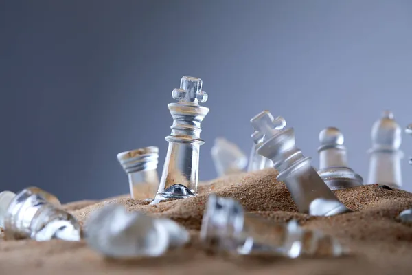 Close View Glass Chess Sand — Stock Photo, Image