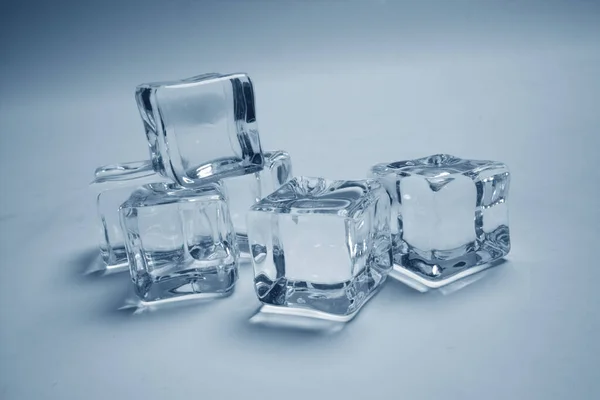 Ice Cubes Glass Background — Stock Photo, Image