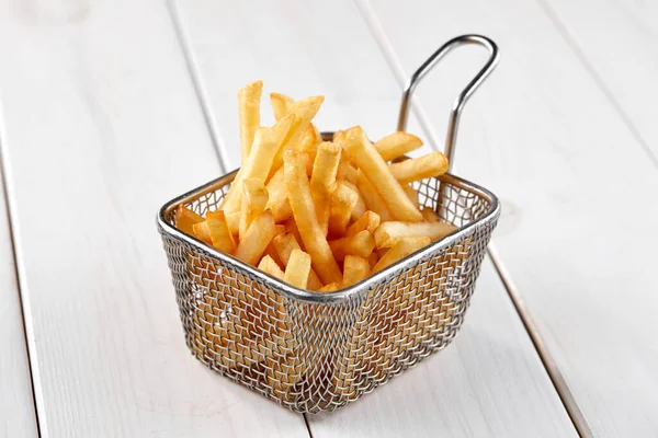 Close View Fried French Fries Basket — Zdjęcie stockowe