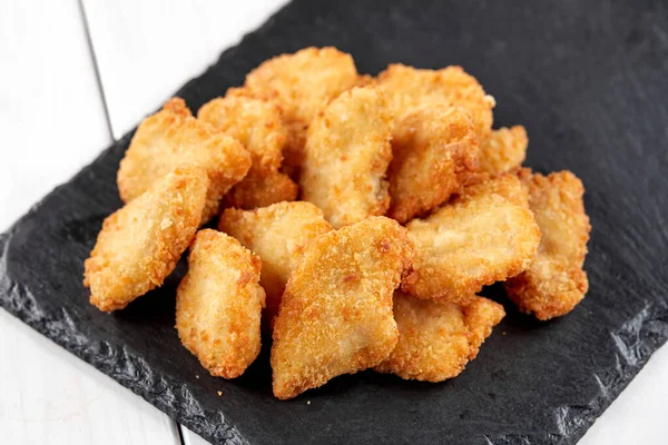 Chicken Nuggets Black Slate Board — Φωτογραφία Αρχείου