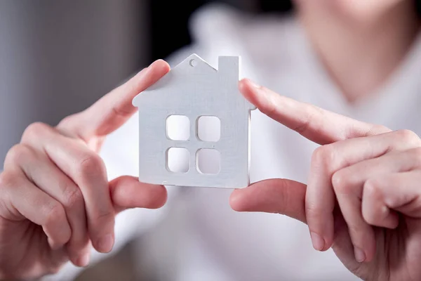 Real Estate Concept Hands Holding House — Stock Photo, Image