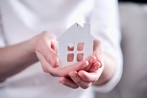 Real Estate Concept Hands Holding House — Stock Photo, Image