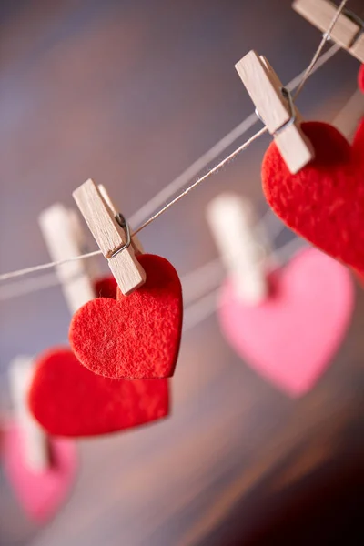 Червоні Серця Святковий Фон Лютого День Святого Валентина — стокове фото