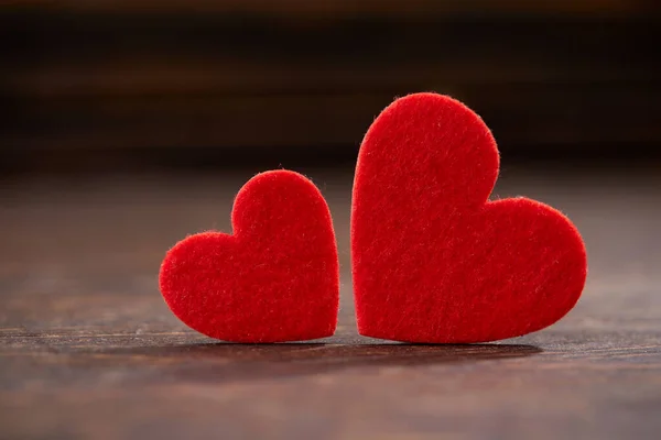 Rode Harten Feestelijke Achtergrond Voor Februari Valentijnsdag — Stockfoto