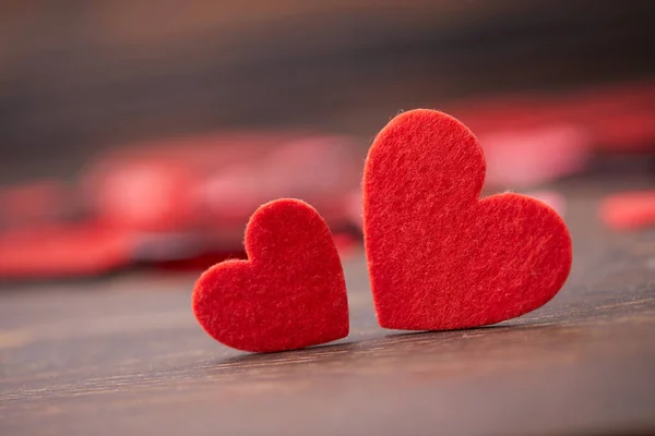 Corazones Rojos Fondo Festivo Para Febrero Día San Valentín —  Fotos de Stock