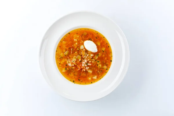 Sopa Verduras Con Crema Agria —  Fotos de Stock