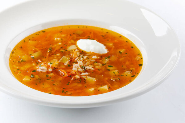 vegetable soup with sour cream