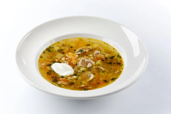 Pilzsuppe Mit Saurer Sahne — Stockfoto