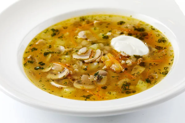 Sopa Champiñones Con Crema Agria — Foto de Stock