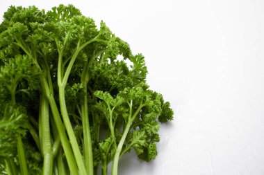 Beyaz arka planda taze maydanoz