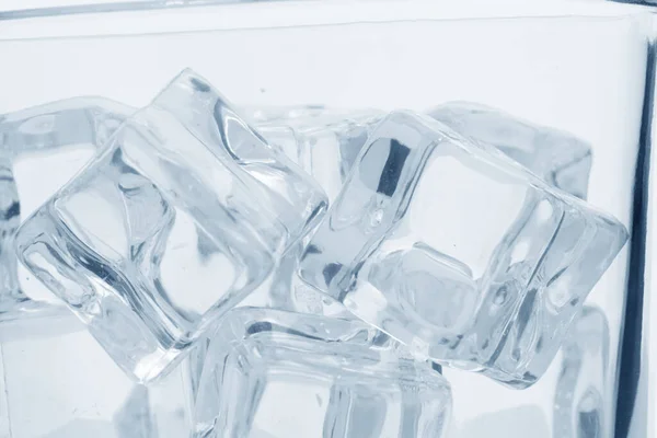 Glass Ice Cubes Close View — Stock Photo, Image