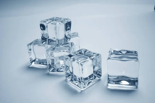 Ice Cubes Glass Close View — Stock Photo, Image