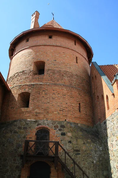 Věž hrad trakai v Litvě — Stock fotografie
