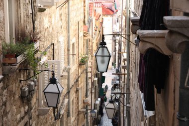 Narrow street in old city Dubrovnik, Croatia clipart