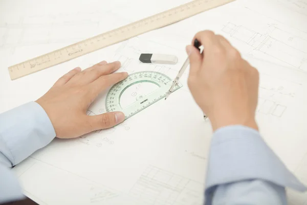 The outline of the architect — Stock Photo, Image