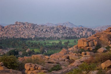 Hampi 'deki dağ manzarası, Karnataka, Hindistan