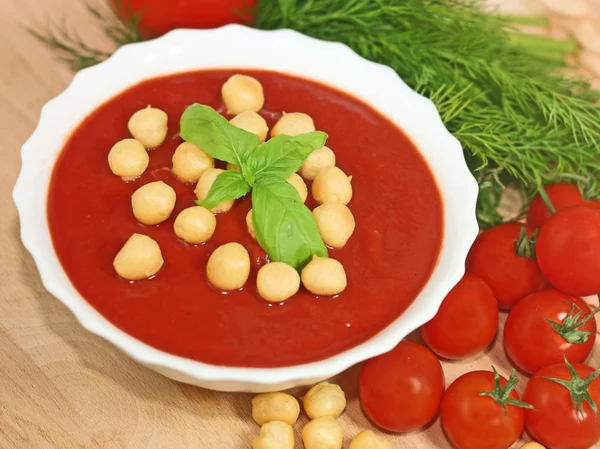 Bowl of tomato soup — Stock Photo, Image