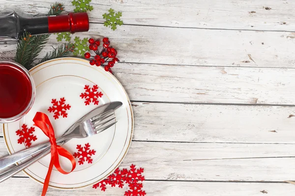 Kerst tafel dekken Stockfoto